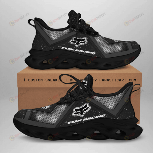 Fox Racing Logo Hexagon Pattern 3D Max Soul Sneaker Shoes In Black