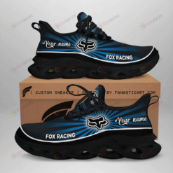 Fox Racing Logo Pattern Black Blue 3D Max Soul Sneaker Shoes