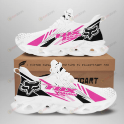 Fox Racing Logo Pink Pattern 3D Max Soul Sneaker Shoes In White