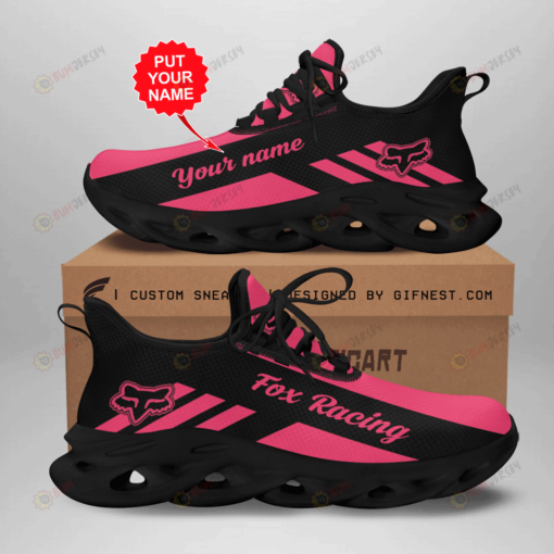 Fox Racing Logo Pink Pattern Custom Name 3D Max Soul Sneaker Shoes