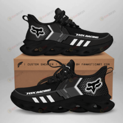 Fox Racing Logo White Stripe Pattern 3D Max Soul Sneaker Shoes In Black