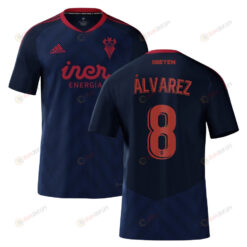 Fran ?lvarez 8 Albacete 2022-23 Away Jersey - Navy