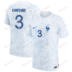 France National Team 2022-23 Presnel Kimpembe 3 Away Men Jersey - White/Blue