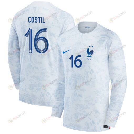 France National Team 2022-23 Qatar World Cup Beno?t Costil 16 Men Long Sleeve Jersey- Away