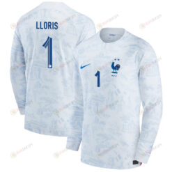 France National Team 2022-23 Qatar World Cup Hugo Lloris 1 Men Long Sleeve Jersey- Away