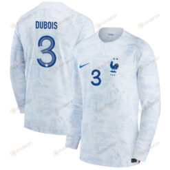 France National Team 2022-23 Qatar World Cup Leo Dubois 3 Men Long Sleeve Jersey- Away