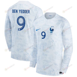 France National Team 2022-23 Qatar World Cup Wissam Ben Yedder 9 Men Long Sleeve Jersey- Away