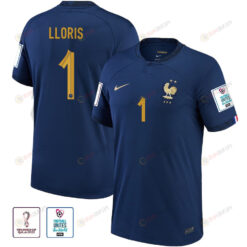 France National Team 2022 Patch FIFA World Cup Qatar Hugo Lloris 1 - Home Men Jersey