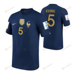 France National Team 2022 Patch FIFA World Cup Qatar Jules Kounde 5 - Home Men Jersey