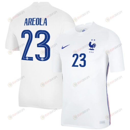 France National Team 2022 Qatar World Cup Alphonse Areola 23 White Away Men Jersey