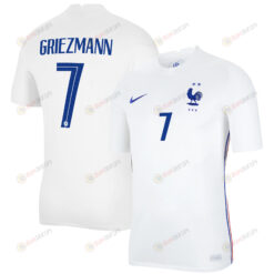 France National Team 2022 Qatar World Cup Antoine Griezmann 7 White Away Men Jersey