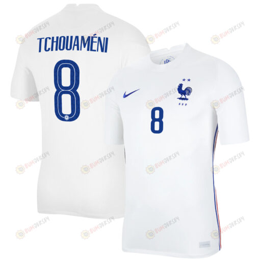 France National Team 2022 Qatar World Cup Aurelien Tchouameni 8 White Away Men Jersey