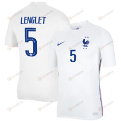 France National Team 2022 Qatar World Cup Clement Lenglet 5 White Away Men Jersey