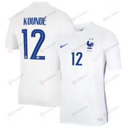 France National Team 2022 Qatar World Cup Jules Kounde 12 White Away Men Jersey