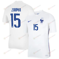 France National Team 2022 Qatar World Cup Kurt Zouma 15 White Away Men Jersey