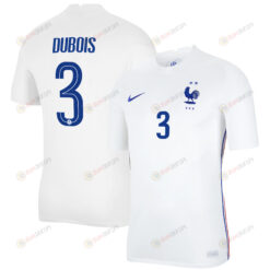 France National Team 2022 Qatar World Cup Leo Dubois 3 White Away Men Jersey