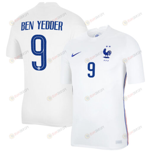 France National Team 2022 Qatar World Cup Wissam Ben Yedder 9 White Away Men Jersey