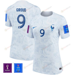 France National Team FIFA World Cup Qatar 2022 Patch Olivier Giroud 9 Away Women Jersey