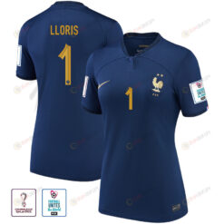 France National Team Hugo Lloris 1 FIFA World Cup Qatar 2022 Patch - Home Women Jersey