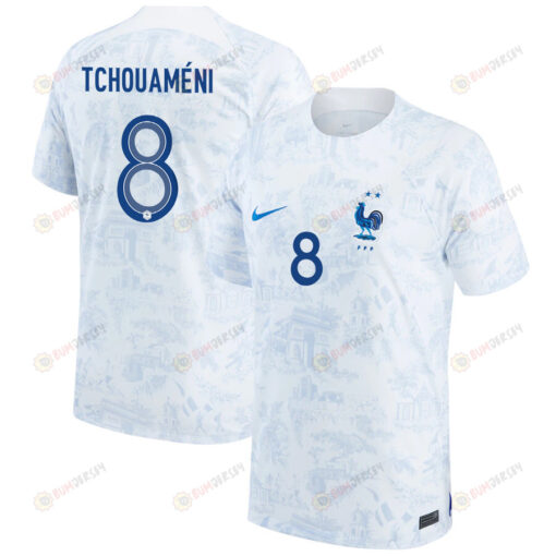 France National Team Qatar World Cup 2022-23 Aur?lien Tchouam?ni 8 Away Jersey