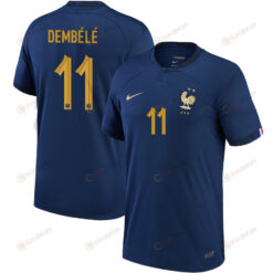 France National Team Qatar World Cup 2022-23 Ousmane Demb?l? 11 Home Jersey