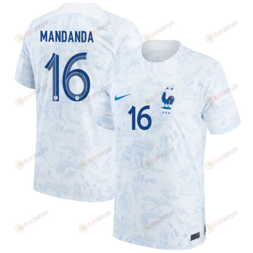 France National Team Qatar World Cup 2022-23 Steve Mandanda 16 Away Jersey