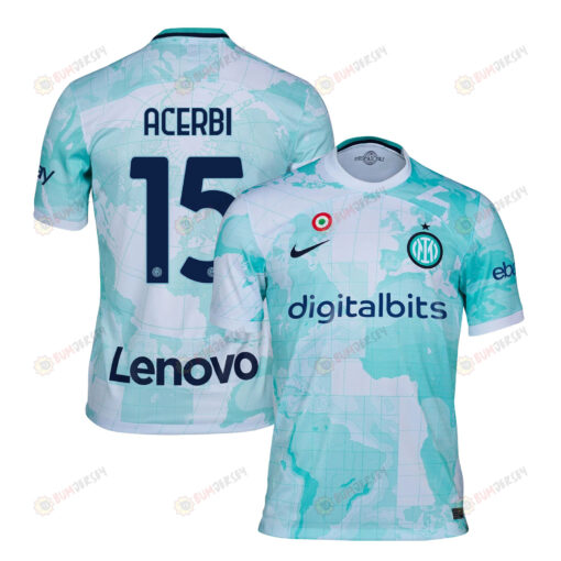 Francesco Acerbi 15 Inter Milan 2022/23 Away Men Jersey - Light Green