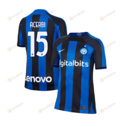 Francesco Acerbi 15 Inter Milan 2022/23 Home Jersey - Youth