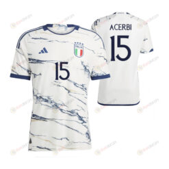 Francesco Acerbi 15 Italy National Team 2023-24 Away Men Jersey - White