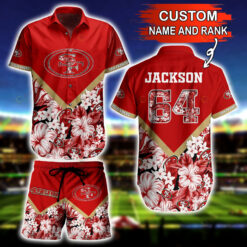 Francisco 49ers Custom Name And Number San Floral 3D Printed Hawaiian Shirt