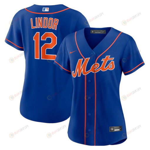 Francisco Lindor 12 New York Mets Women's Alternate Player Jersey - Royal
