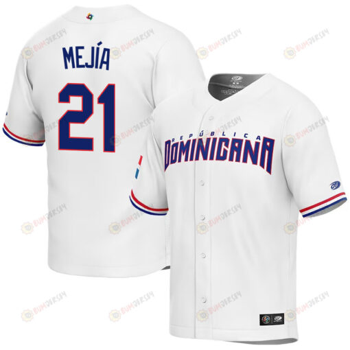 Francisco Mej?a 21 Dominican Republic Baseball 2023 World Baseball Classic Jersey - White