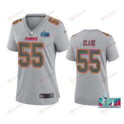 Frank Clark 55 Kansas City Chiefs Super Bowl LVII Atmosphere Jersey - Women Gray