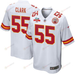 Frank Clark 55 Kansas City Chiefs Super Bowl LVII Champions 3 Stars Men's Jersey - White