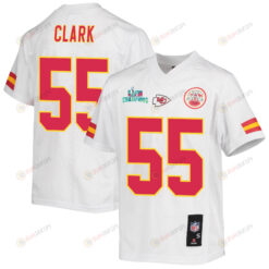 Frank Clark 55 Kansas City Chiefs Super Bowl LVII Champions Youth Jersey - White