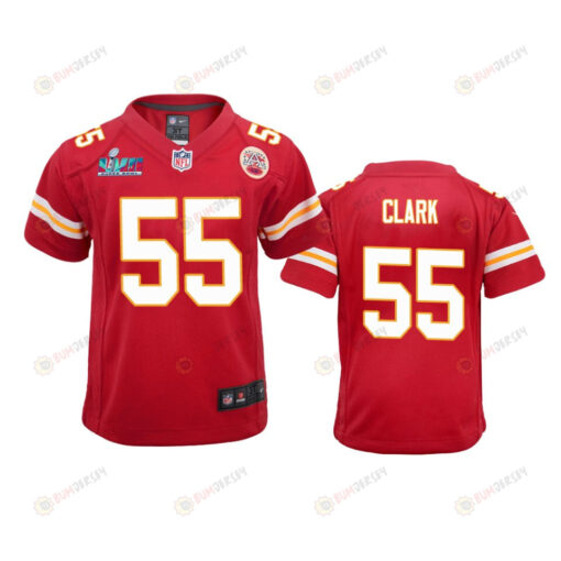 Frank Clark 55 Kansas City Chiefs Super Bowl LVII Game Jersey - Youth Red