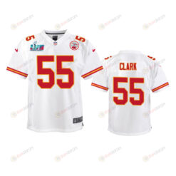 Frank Clark 55 Kansas City Chiefs Super Bowl LVII Game Jersey - Youth White