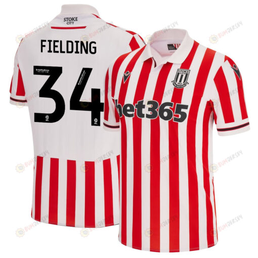 Frank Fielding 34 Stoke City FC 2023/24 Home Men Jersey - White Red