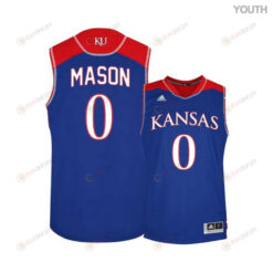 Frank Mason 0 Kansas Jayhawks Basketball Youth Jersey - Blue