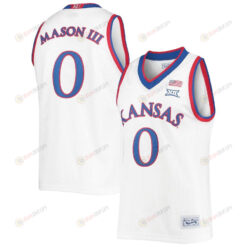 Frank Mason III 0 Kansas Jayhawks Original Retro Brand Commemorative Classic Basketball Jersey - White