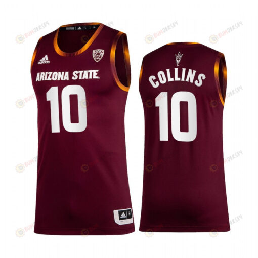 Frankie Collins 10 Arizona State Sun Devils Uniform Jersey 2022-23 College Basketball Maroon