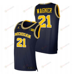 Franz Wagner 21 Michigan Wolverines College Basketball BLM Men Jersey - Navy