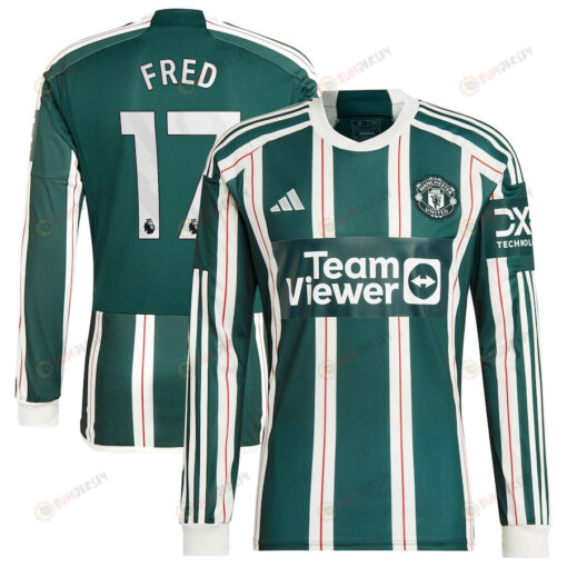 Fred 17 Manchester United 2023/24 Away Long Sleeve Men Jersey - Green