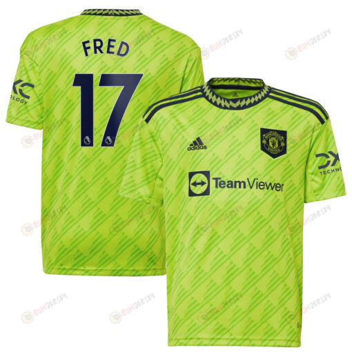 Fred 17 Manchester United Youth 2022/23 Third Player Jersey - Neon Green