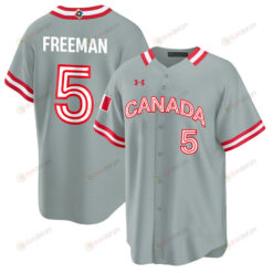 Freddie Freeman 5 Canada Baseball 2023 World Baseball Classic Jersey - Gray