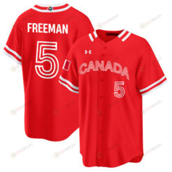 Freddie Freeman 5 Canada Baseball 2023 World Baseball Classic Jersey - Red
