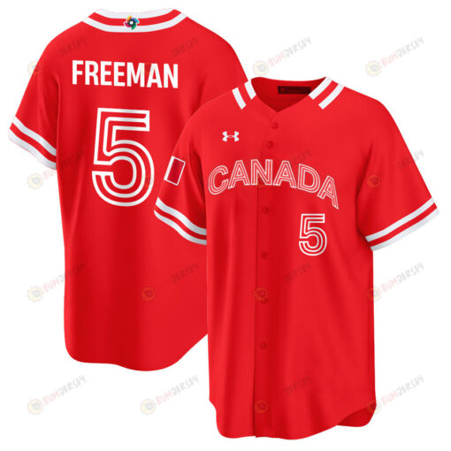 Freddie Freeman 5 Canada Baseball 2023 World Baseball Classic Jersey - Red