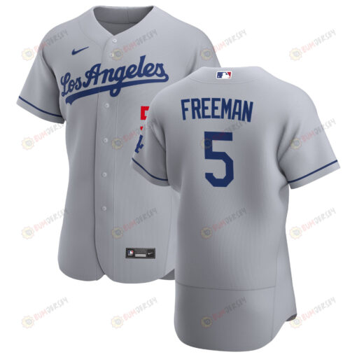 Freddie Freeman 5 Los Angeles Dodgers Away Player Men Jersey - Gray Jersey