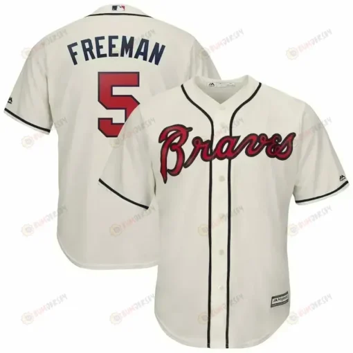 Freddie Freeman Atlanta Braves Official Cool Base Player Jersey - Cream