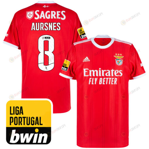 Fredrik Aursnes 8 Benfica 2022-2023 Home Men Jersey - Red